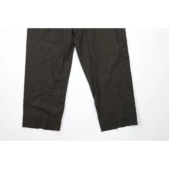 Vintage 30s Mens Size 32x28 Distressed Wool Wide Leg Pants Trousers Plaid USA